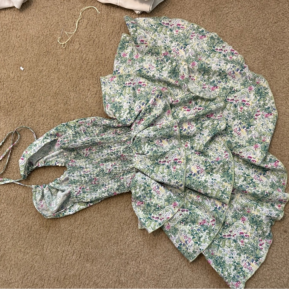 Floral Strap Ruffle Dress - Picture 2 of 4